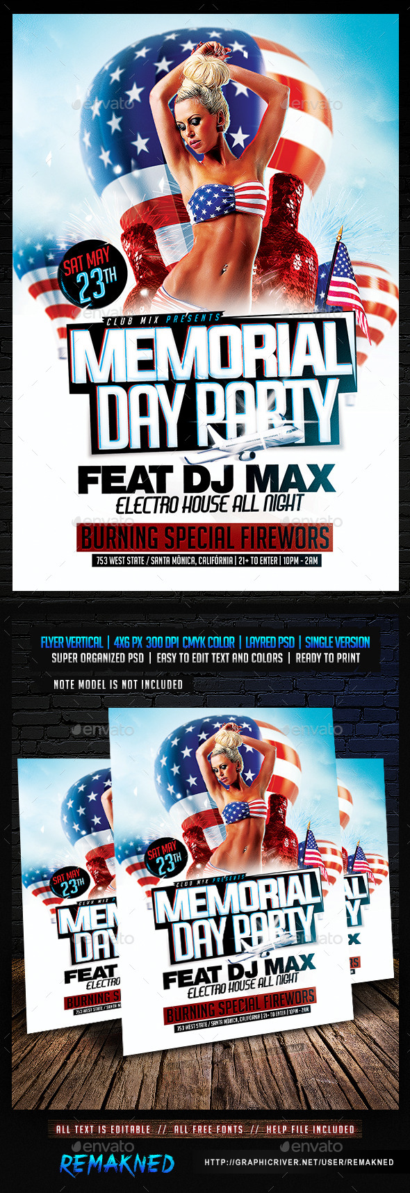 memorial day party flyer template psd by remakned memorial day flyer